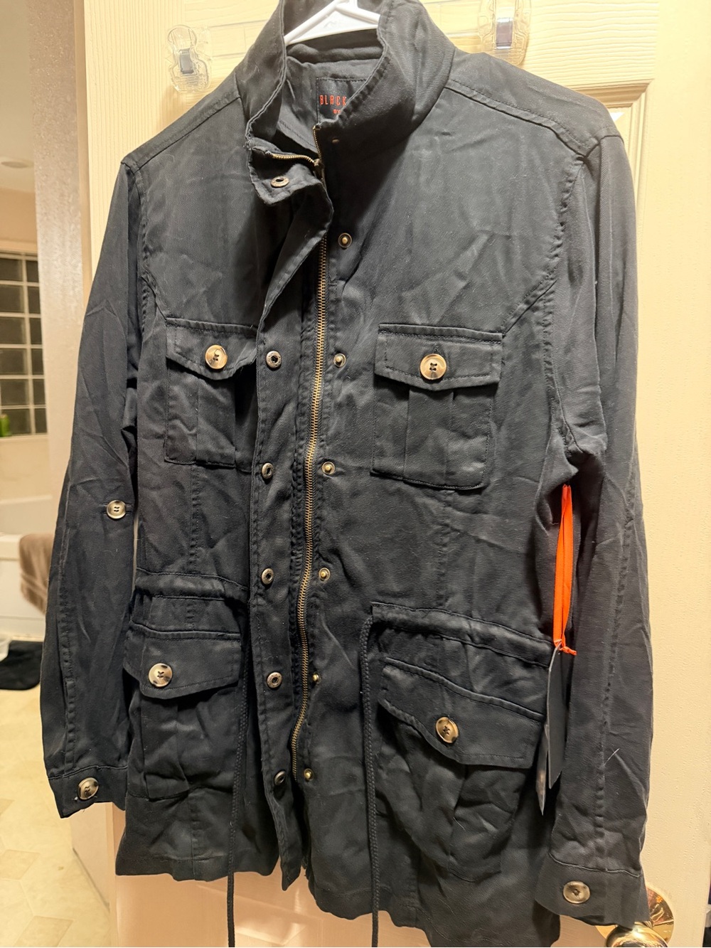 Black Label by C’est Toi L Black Utility Field Jacket NWT Moto Chic
